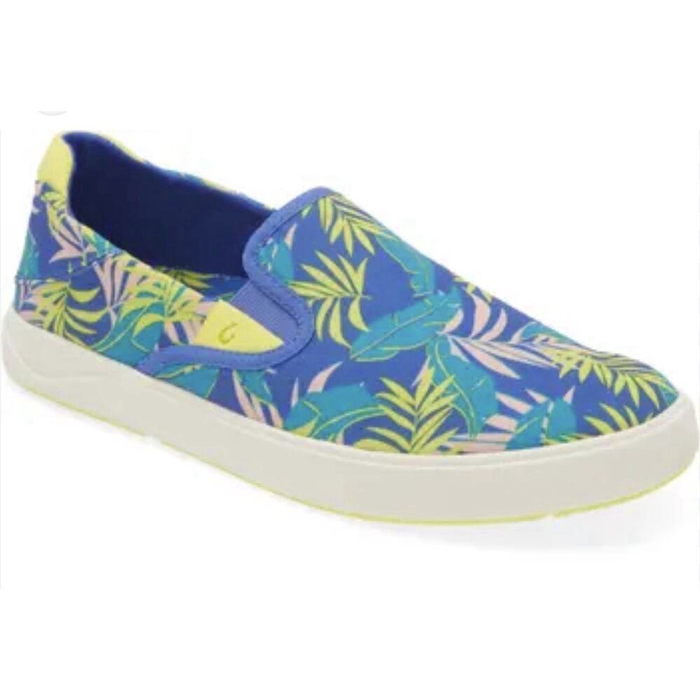 OluKai Lae’Ahi Pa’i Mens Slip On Tropical Leaves Aloha Shoes NWOB 13 46 Hawaii